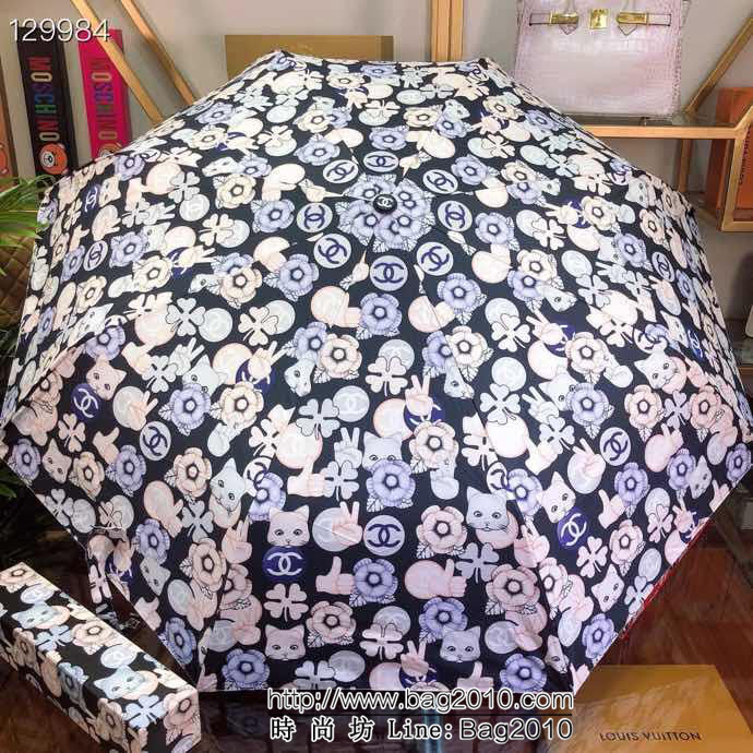 CHANEL香奈兒 時尚單品 招財龍貓 春夏新品 驚豔款 專櫃最新款 山茶花全自動UV晴雨傘  sll1001